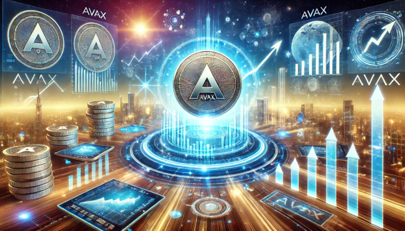 футуристический цифровой пейзаж с восходящими монетами