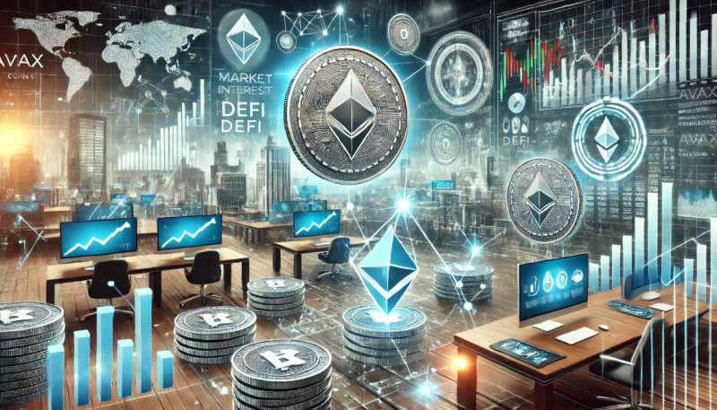 цифровая рыночная среда с графиками роста