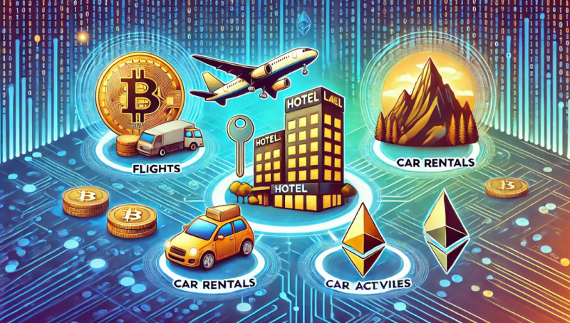 how cryptocurrency can be used for paying for travel and experiences such as flights, hotels, car rentals etc.