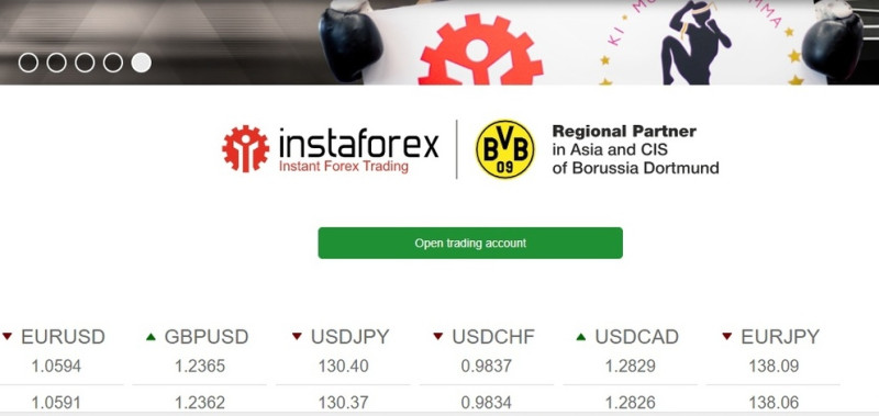 Open an account with InstaForex