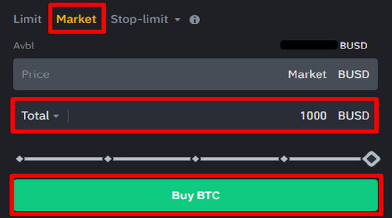 Market orders in spot trading cryptocurrencies are executed immediately and at the current price