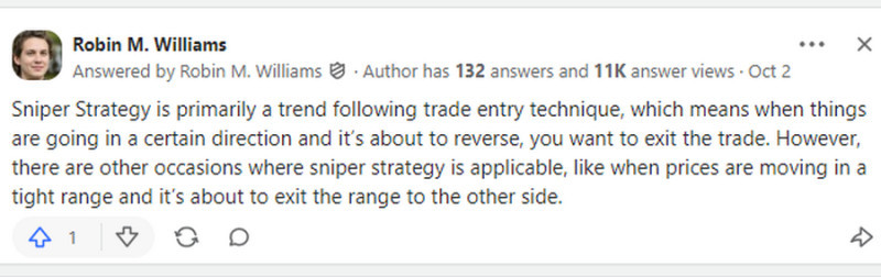 Most often, in reviews about the "Sniper" strategy, users share their experience using this tactic