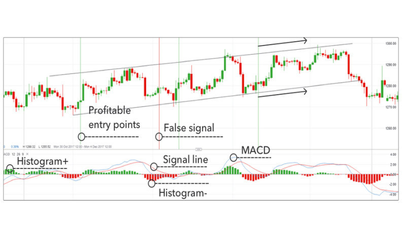 The MACD histogram crossing the zero level indicates a trend reversal