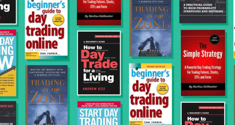 the illustration shows some examples of training books for beginner traders