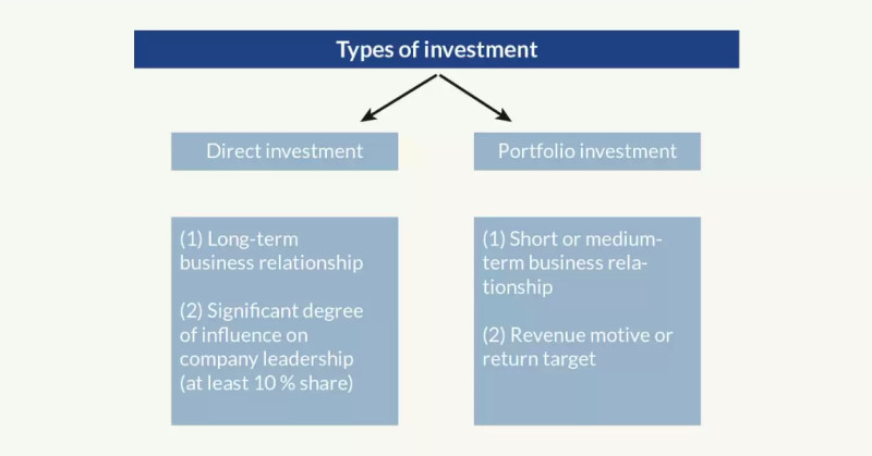 The image shows some differences between direct portfolio investments.