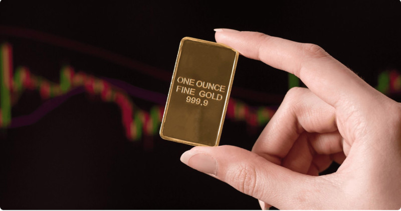 The illustration shows what an ounce of gold looks like.