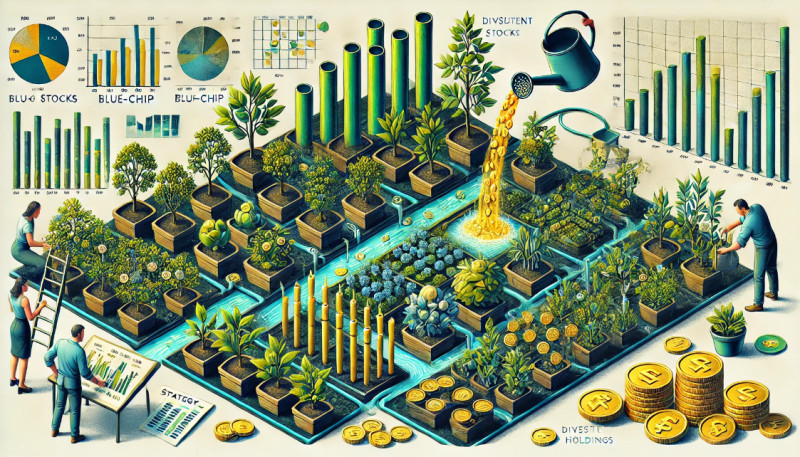 инвестор-садовник ухаживает за портфелем