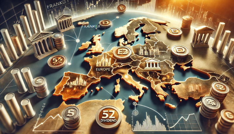 акции европейских компаний на карте Европы